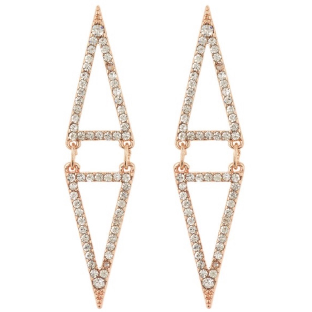 Vince Commuto Crystal Pave Triangle Earrings